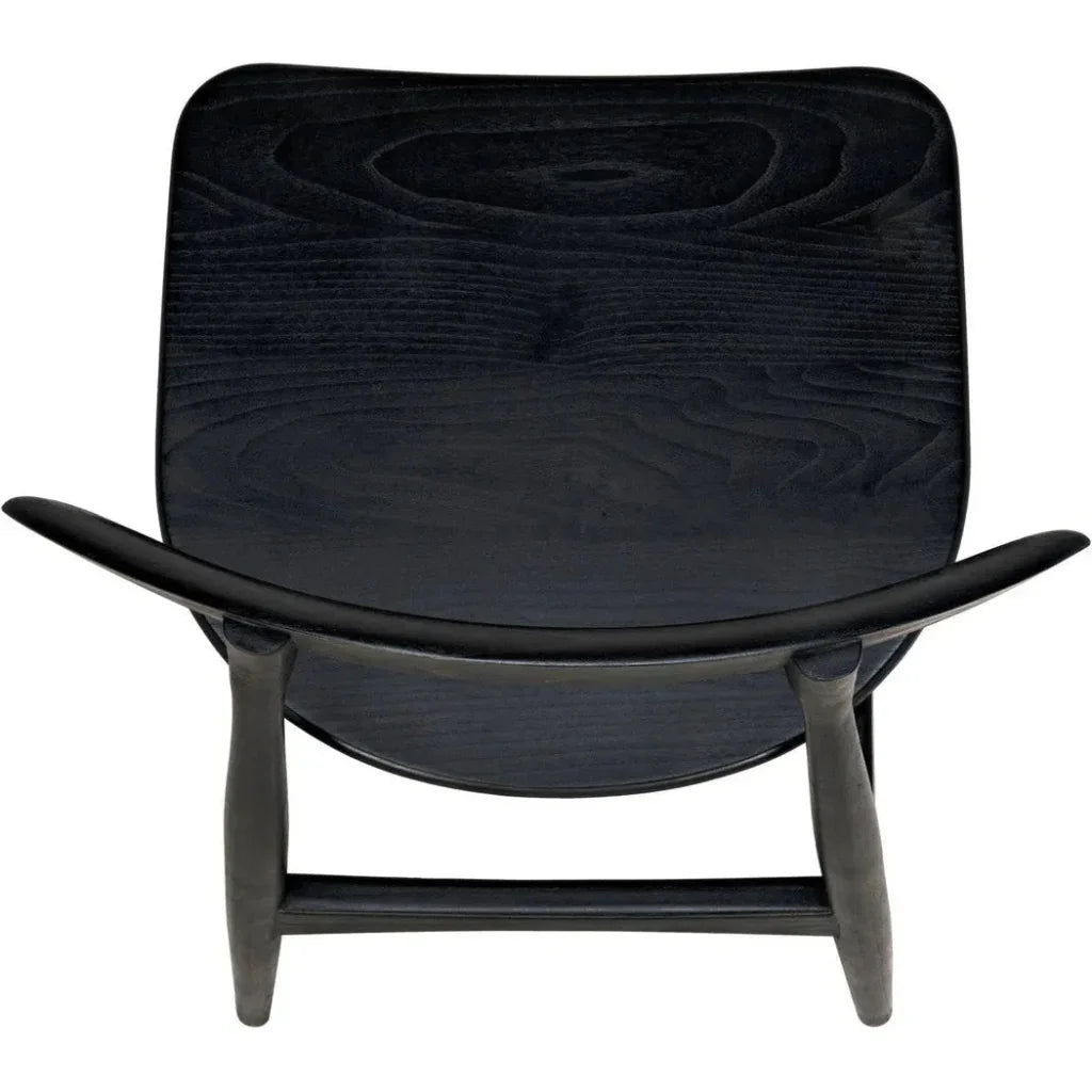 Noir Surf Wooden Armless Dining Chair (Set Of 2)