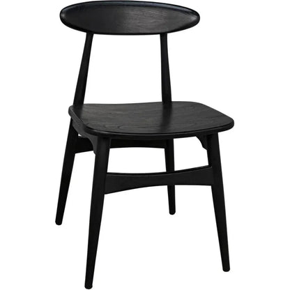 Noir Surf Wooden Armless Dining Chair (Set Of 2)