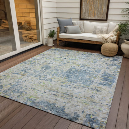 LOOMLAN Rugs Suri Blue Washable Indoor-Outdoor Rug