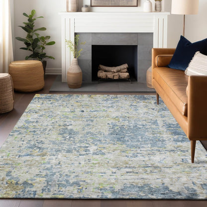 LOOMLAN Rugs Suri Blue Washable Indoor-Outdoor Rug