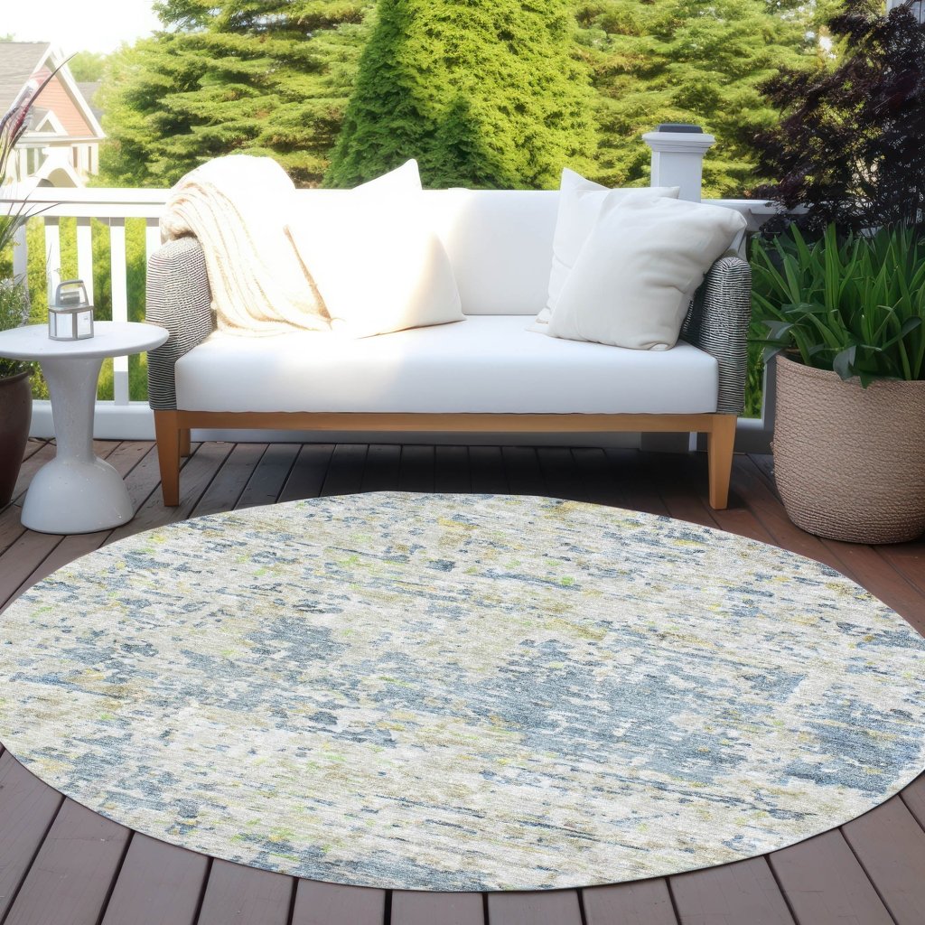 LOOMLAN Rugs Suri Blue Washable Indoor-Outdoor Rug