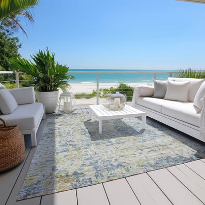 LOOMLAN Rugs Suri Blue Washable Indoor-Outdoor Rug