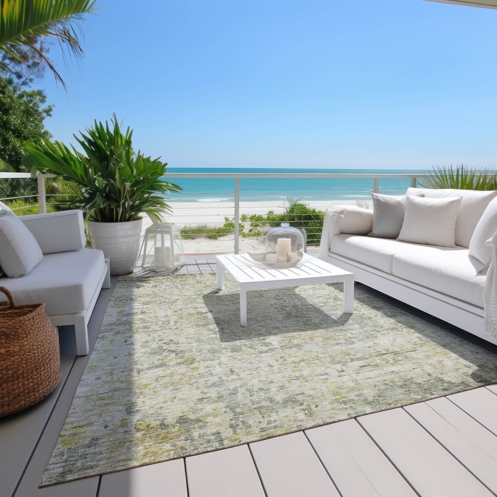 LOOMLAN Rugs Suri Green Washable Indoor-Outdoor Rug