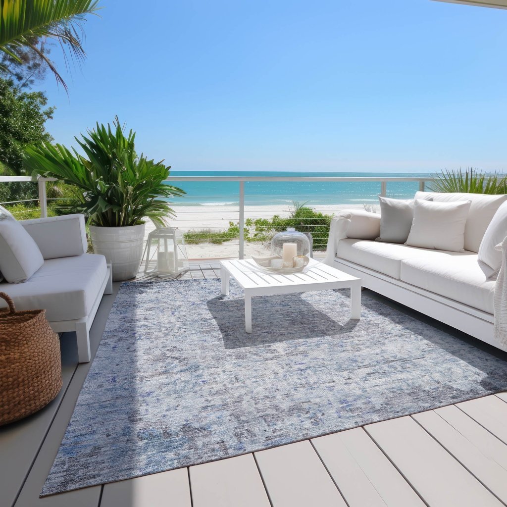 LOOMLAN Rugs Suri Sky Washable Indoor-Outdoor Rug
