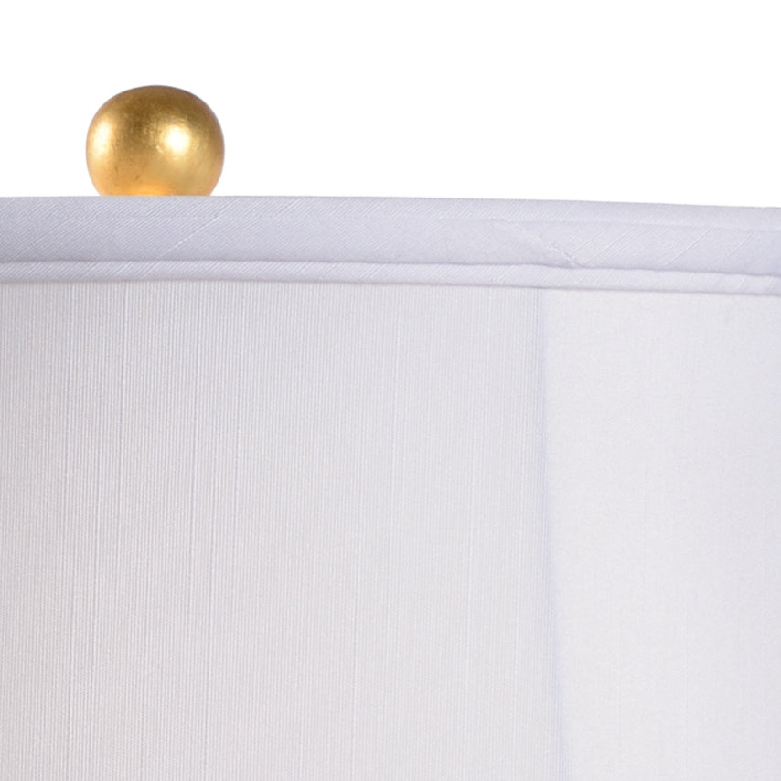 Blue And White Swirl Gold-Tone Finial Table Lamp