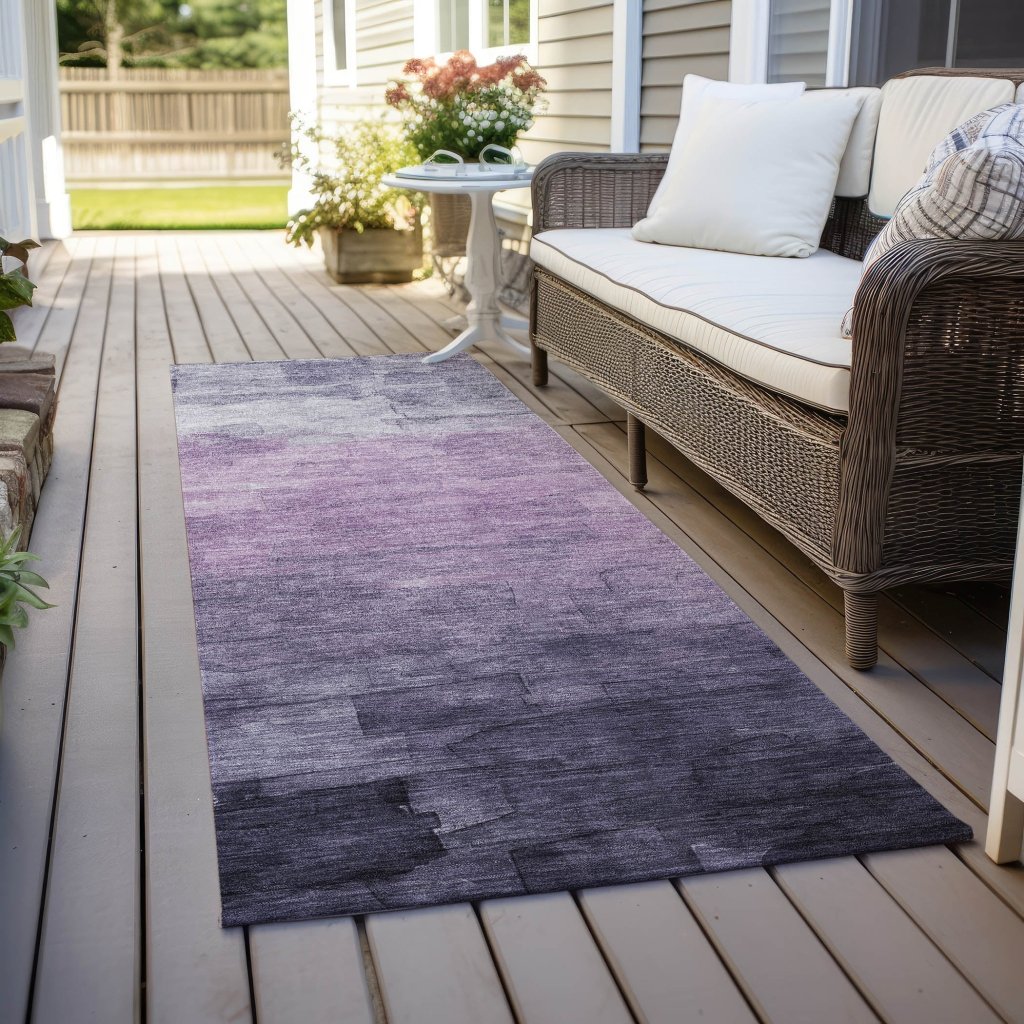 LOOMLAN Rugs Sylari Purple Washable Indoor-Outdoor Rug