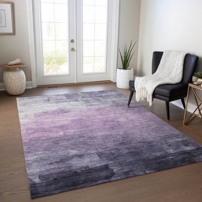 LOOMLAN Rugs Sylari Purple Washable Indoor-Outdoor Rug