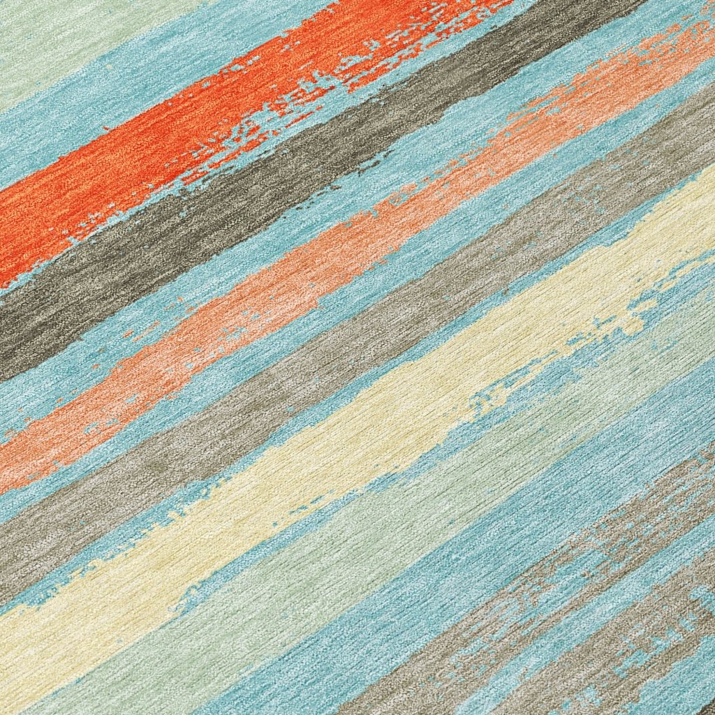 LOOMLAN Rugs Sylira Blue Washable Indoor-Outdoor Rug