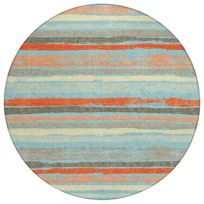LOOMLAN Rugs Sylira Blue Washable Indoor-Outdoor Rug
