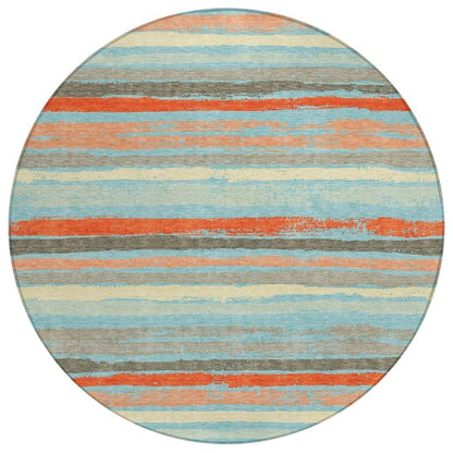 LOOMLAN Rugs Sylira Blue Washable Indoor-Outdoor Rug