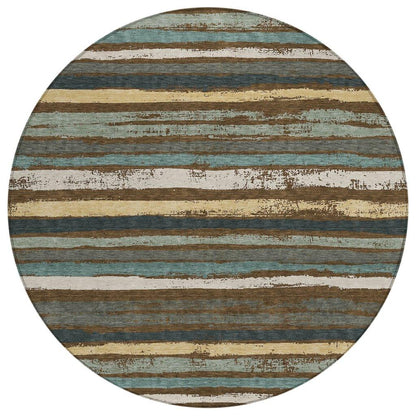 LOOMLAN Rugs Sylira Brown Washable Indoor-Outdoor Rug