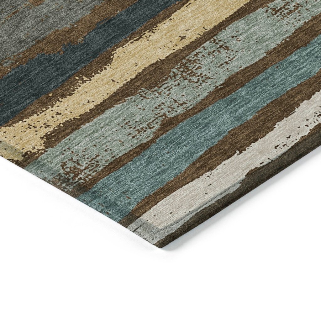 LOOMLAN Rugs Sylira Brown Washable Indoor-Outdoor Rug