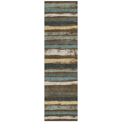 LOOMLAN Rugs Sylira Brown Washable Indoor-Outdoor Rug
