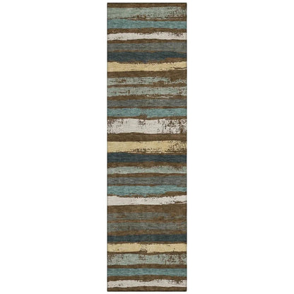LOOMLAN Rugs Sylira Brown Washable Indoor-Outdoor Rug