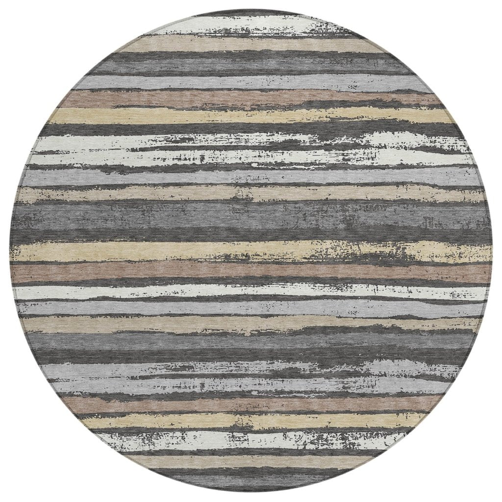 LOOMLAN Rugs Sylira Charcoal Washable Indoor-Outdoor Rug