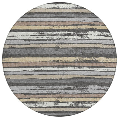 LOOMLAN Rugs Sylira Charcoal Washable Indoor-Outdoor Rug