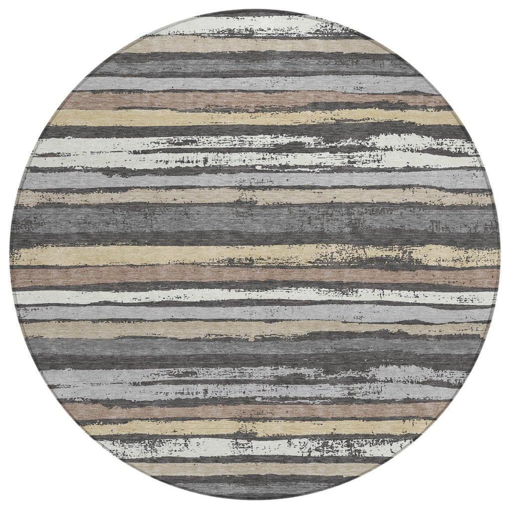 LOOMLAN Rugs Sylira Charcoal Washable Indoor-Outdoor Rug