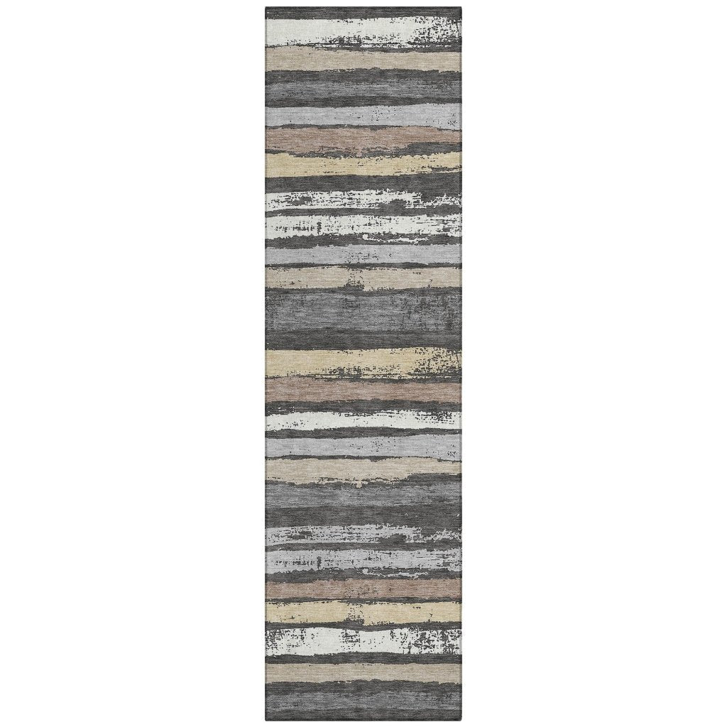LOOMLAN Rugs Sylira Charcoal Washable Indoor-Outdoor Rug