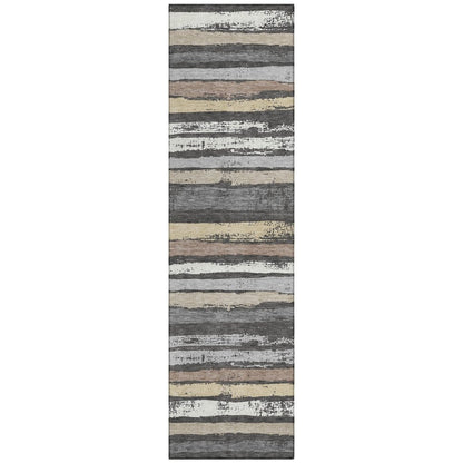 LOOMLAN Rugs Sylira Charcoal Washable Indoor-Outdoor Rug