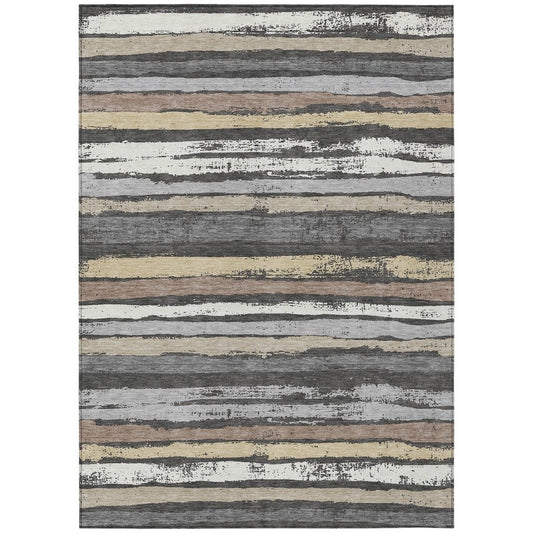 LOOMLAN Rugs Sylira Charcoal Washable Indoor-Outdoor Rug