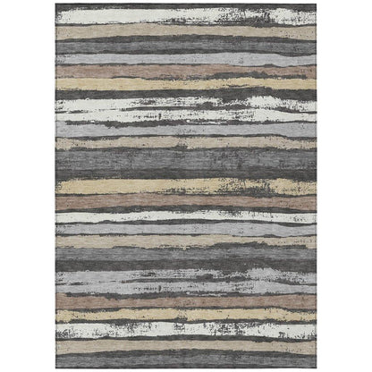 LOOMLAN Rugs Sylira Charcoal Washable Indoor-Outdoor Rug