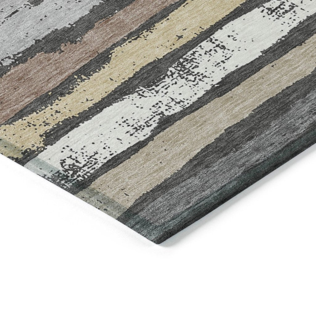 LOOMLAN Rugs Sylira Charcoal Washable Indoor-Outdoor Rug