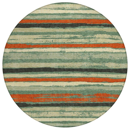 LOOMLAN Rugs Sylira Green Washable Indoor-Outdoor Rug