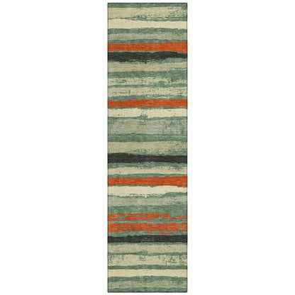 LOOMLAN Rugs Sylira Green Washable Indoor-Outdoor Rug