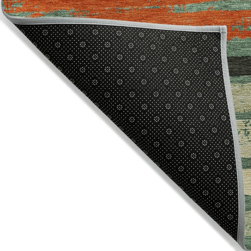 LOOMLAN Rugs Sylira Green Washable Indoor-Outdoor Rug