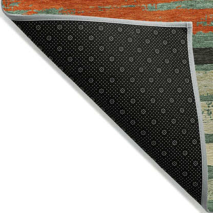 LOOMLAN Rugs Sylira Green Washable Indoor-Outdoor Rug