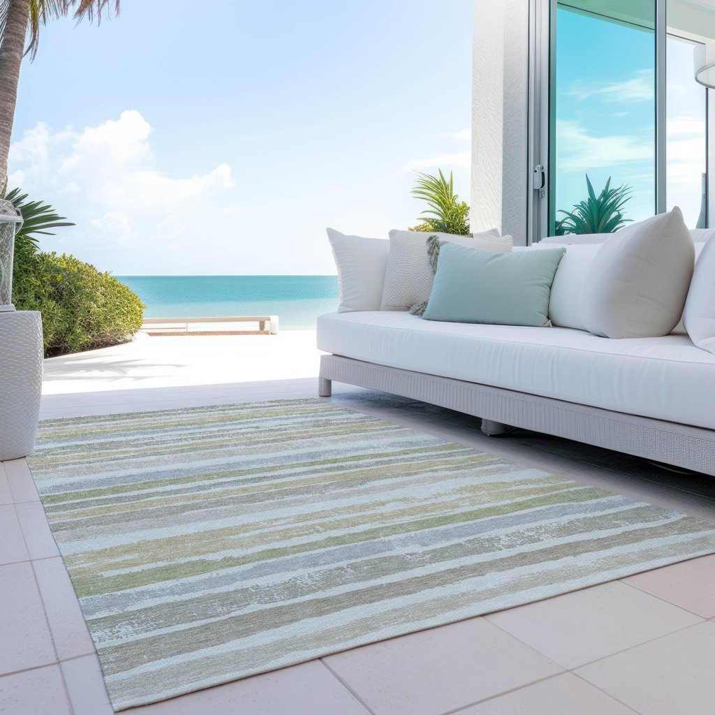 LOOMLAN Rugs Sylira Ivory Washable Indoor-Outdoor Rug