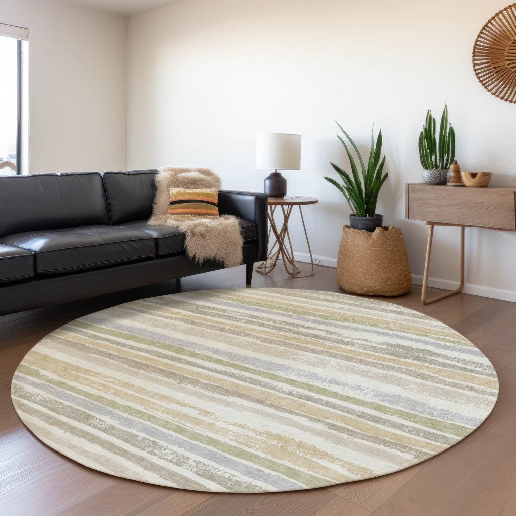 LOOMLAN Rugs Sylira Ivory Washable Indoor-Outdoor Rug