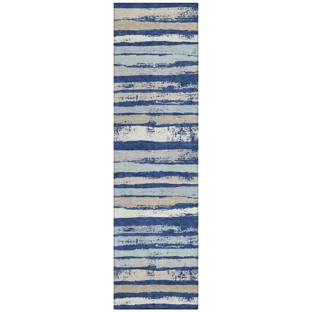 LOOMLAN Rugs Sylira Navy Washable Indoor-Outdoor Rug