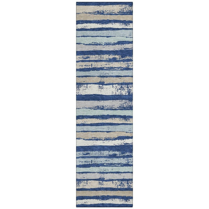 LOOMLAN Rugs Sylira Navy Washable Indoor-Outdoor Rug