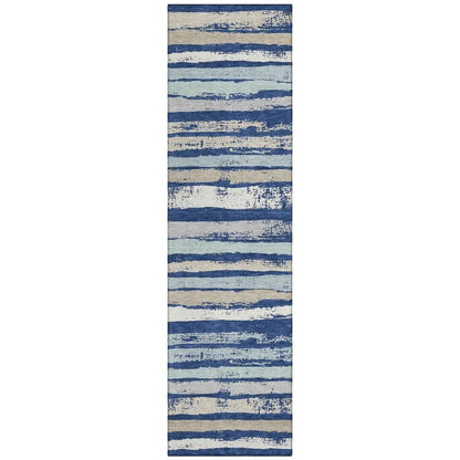 LOOMLAN Rugs Sylira Navy Washable Indoor-Outdoor Rug