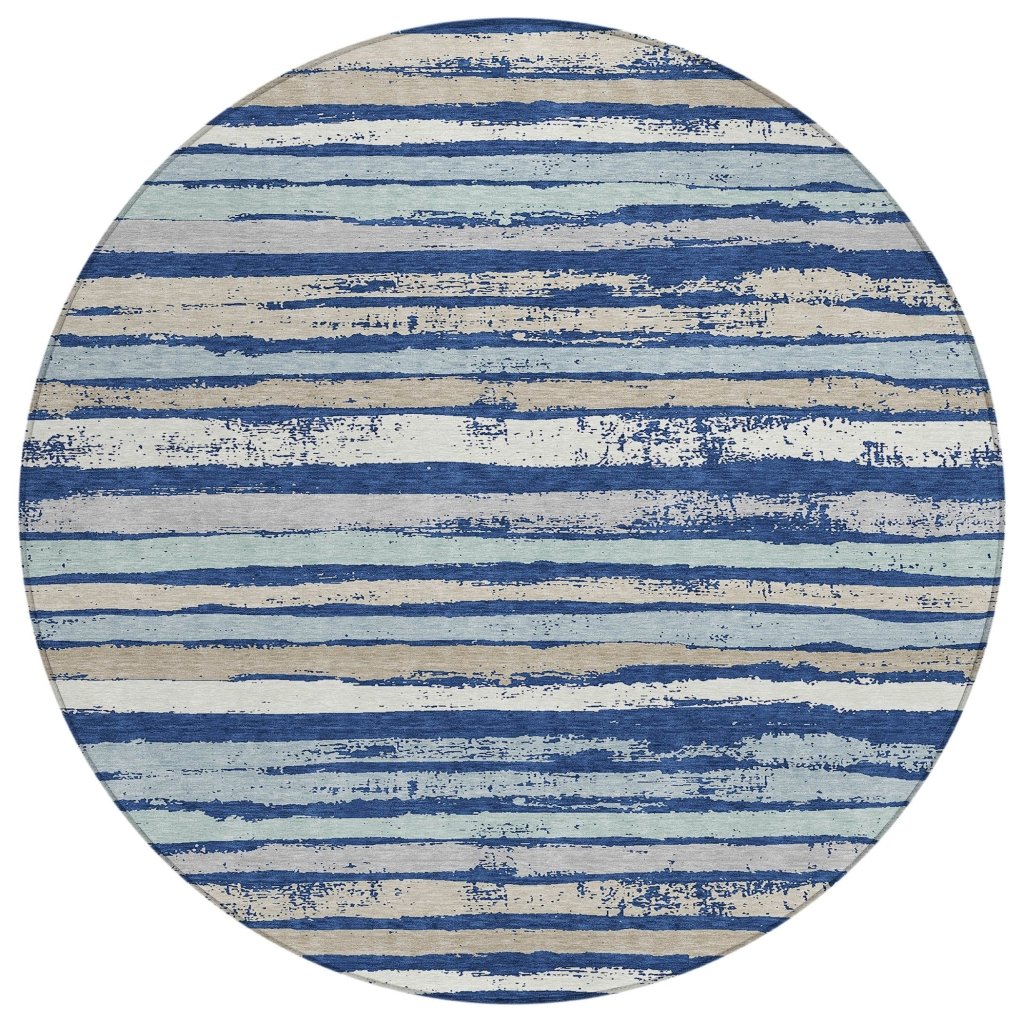 LOOMLAN Rugs Sylira Navy Washable Indoor-Outdoor Rug