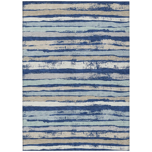 LOOMLAN Rugs Sylira Navy Washable Indoor-Outdoor Rug