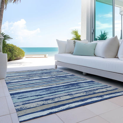 LOOMLAN Rugs Sylira Navy Washable Indoor-Outdoor Rug