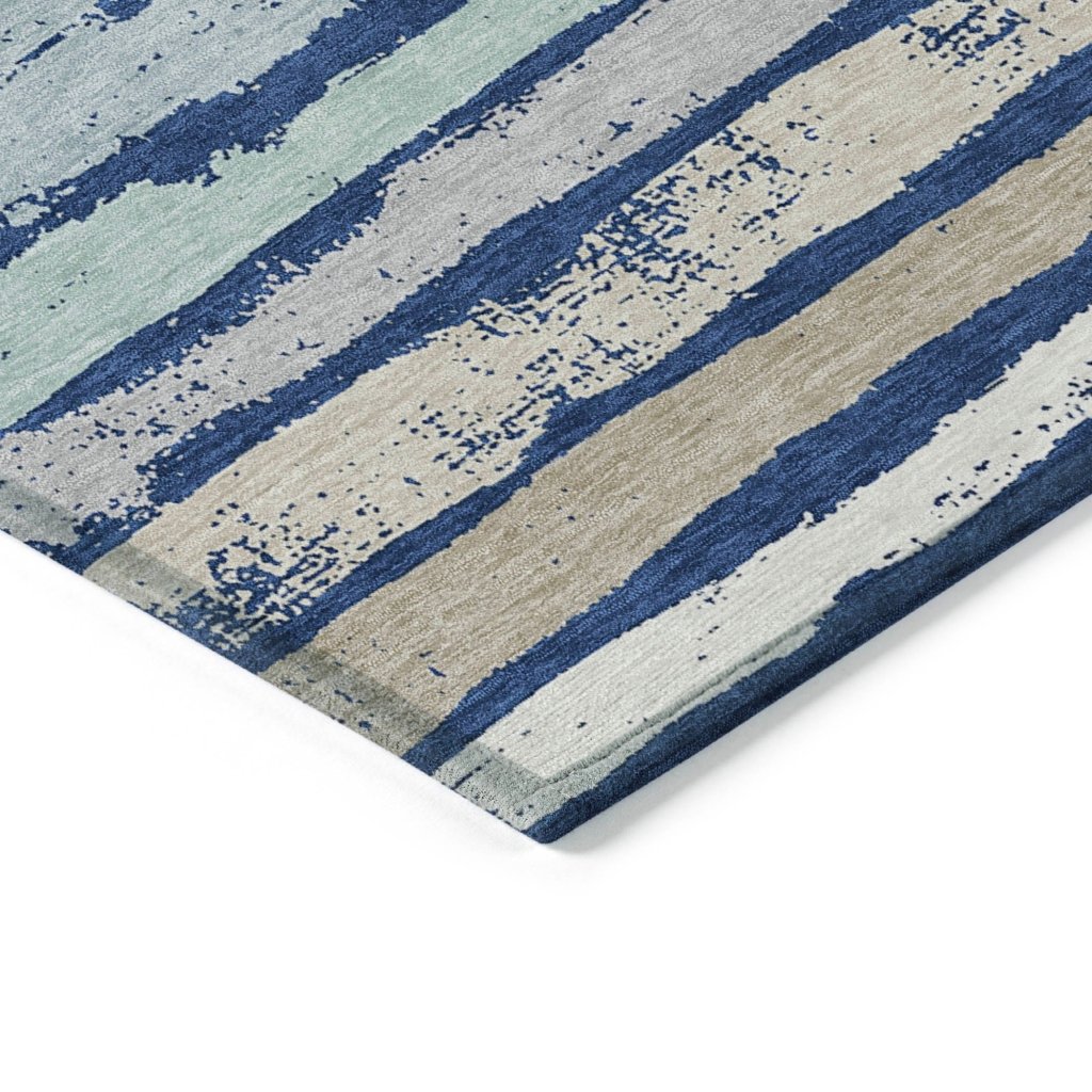 LOOMLAN Rugs Sylira Navy Washable Indoor-Outdoor Rug