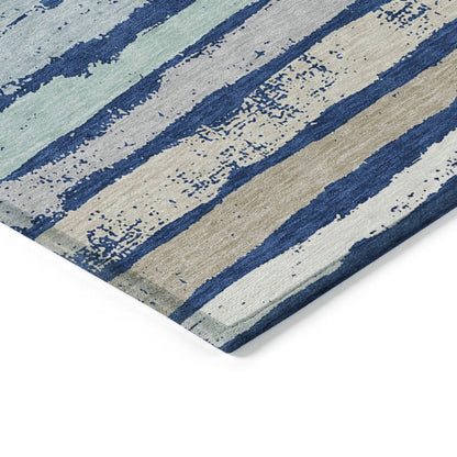 LOOMLAN Rugs Sylira Navy Washable Indoor-Outdoor Rug