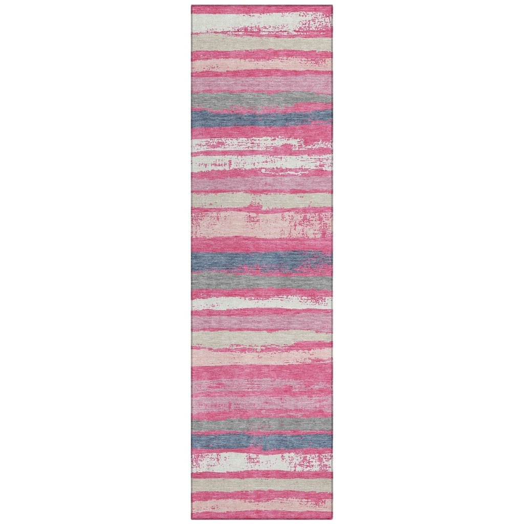 LOOMLAN Rugs Sylira Pink Washable Indoor-Outdoor Rug