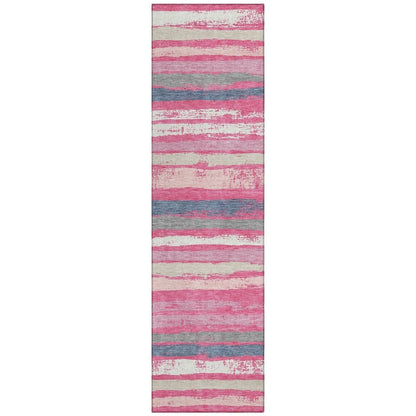 LOOMLAN Rugs Sylira Pink Washable Indoor-Outdoor Rug