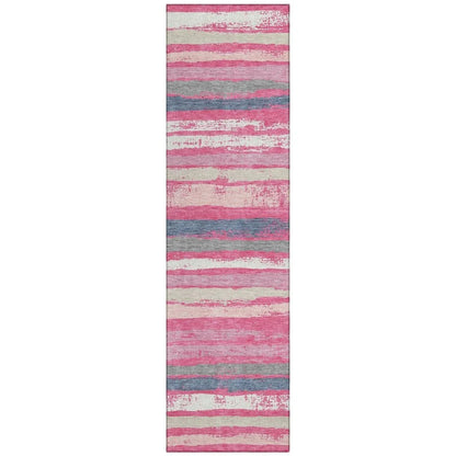 LOOMLAN Rugs Sylira Pink Washable Indoor-Outdoor Rug
