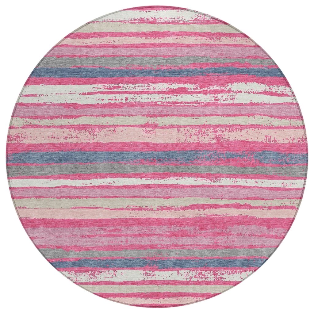 LOOMLAN Rugs Sylira Pink Washable Indoor-Outdoor Rug