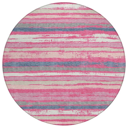 LOOMLAN Rugs Sylira Pink Washable Indoor-Outdoor Rug