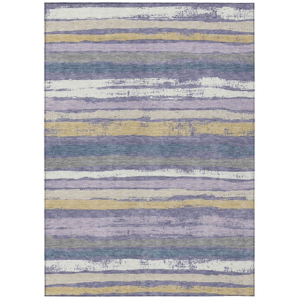 LOOMLAN Rugs Sylira Purple Washable Indoor-Outdoor Rug