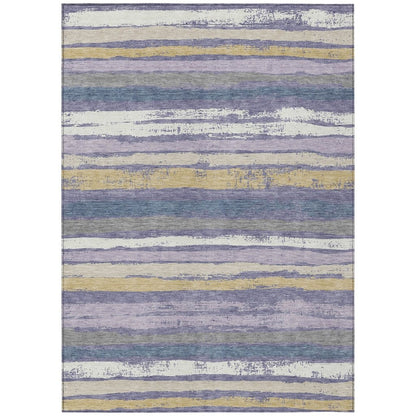 LOOMLAN Rugs Sylira Purple Washable Indoor-Outdoor Rug
