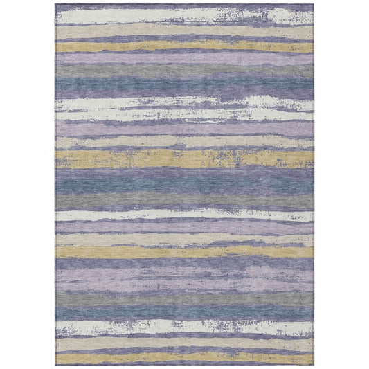 LOOMLAN Rugs Sylira Purple Washable Indoor-Outdoor Rug
