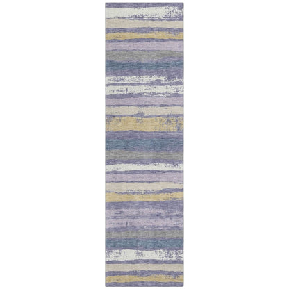 LOOMLAN Rugs Sylira Purple Washable Indoor-Outdoor Rug