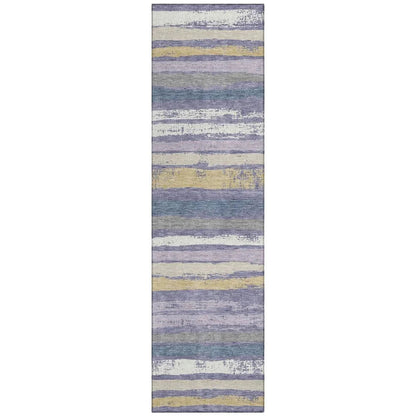 LOOMLAN Rugs Sylira Purple Washable Indoor-Outdoor Rug